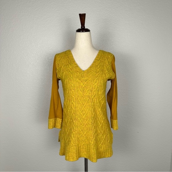 Pilcro Dually Clad Pullover Chunky Wool Knit Sweater ANTHROPOLOGIE Size Medium - Picture 1 of 14